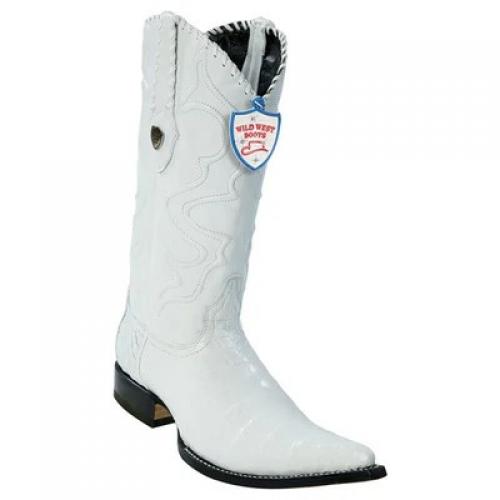 Wild West White Genuine Caiman Belly 3x Toe Cowboy Boots 2958228