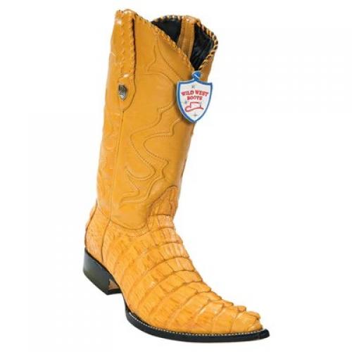 Wild West Buttercup Genuine Caiman Tail 3x Toe Cowboy Boots 2950102