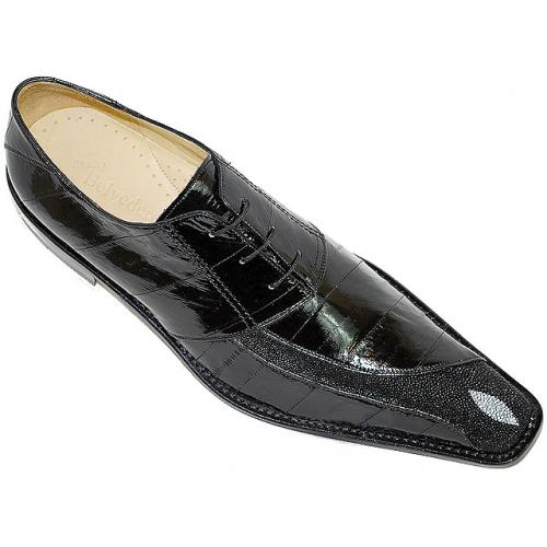 Belvedere "Napoli" Black Genuine Stingray/Eel Shoes