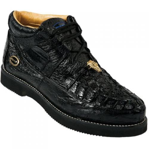 Wild West Black Genuine Caiman With Ostrich Casual Shoes 2ZA050205