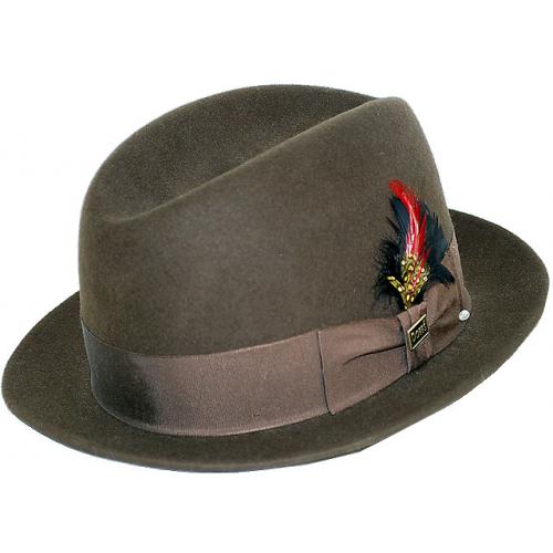 Dobbs Brown "Randall" 100% Wool Felt Fedora Dress Hat