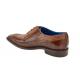 Belvedere "Biagio" Antique Peanut Genuine Ostrich / Italian Calf Leather Lace-Up Dress Shoes B13.