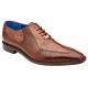 Belvedere "Biagio" Antique Peanut Genuine Ostrich / Italian Calf Leather Lace-Up Dress Shoes B13.