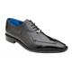 Belvedere "Biagio" Black Genuine Ostrich / Italian Calf Leather Lace-Up Dress Shoes B13.