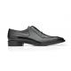 Belvedere "Biagio" Black Genuine Ostrich / Italian Calf Leather Lace-Up Dress Shoes B13.