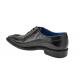 Belvedere "Biagio" Black Genuine Ostrich / Italian Calf Leather Lace-Up Dress Shoes B13.