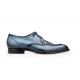 Belvedere "Primo" Ant. Blue Genuine American Alligator and Pebble Grain Calf Dress Shoes R83.