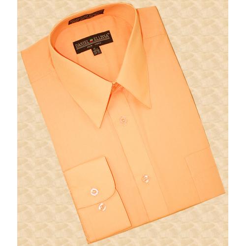 Daniel Ellissa Solid Peach Cotton Blend Dress Shirt With Convertible Cuffs DS3001