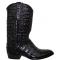 Pecos Bill "Boss" Black Allover Hornback Crocodile Cowboy Boots