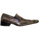 Fiesso Brown/Tan Marblized Leather Shoes With Perforations On Top - FI6065