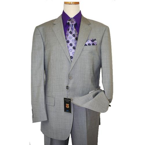 Gianni Uomo Silver Grey/Black Super  150's Wool Suit