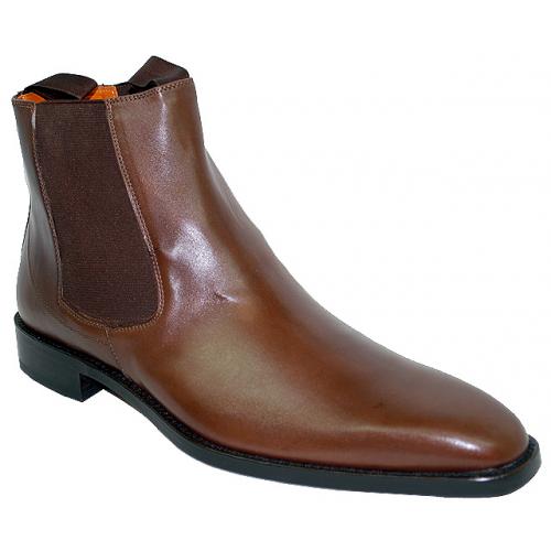 Mezlan "Kato" 2632 Chestnut Genuine Italian Artisan Leather Chelsea Boots