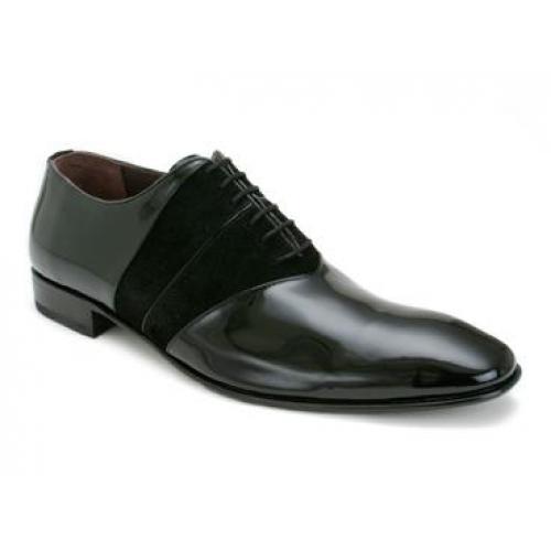 Mezlan Spector 2522 Black Genuine Patent Leather/Suede Shoes - $219.90 ...