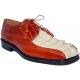 Romano "Lucas" Rust/Cream Genuine Crocodile Tail/Eel Shoes