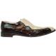Belvedere "Prato" Brown/Tan Genuine Crocodile/Eel Shoes