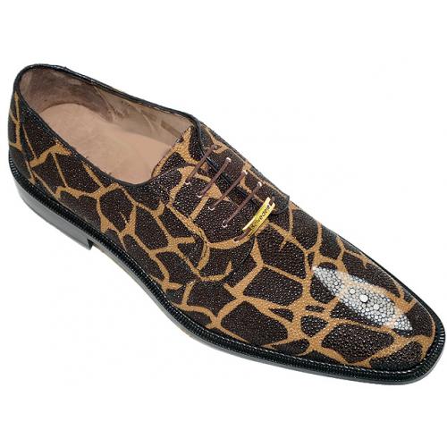 Belvedere "Giraffa" Chocolate/Caramel All-Over Genuine Stingray Shoes
