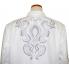 Pronti White With Silver Grey Embroidery With Silver Metal Studs Linen Blazer B3161