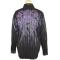 Pronti Black/Purple Embroidered Striped Cotton Blend Shirt S5747