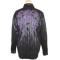 Pronti Black/Purple Embroidered Striped Cotton Blend Shirt S5747