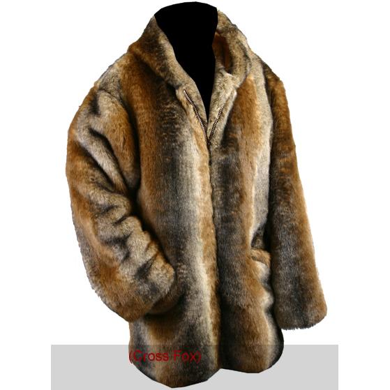 Hind Brown Faux Fox Fur Coat 2460 Cf, 3 4 Length Faux Fur Coat