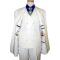 Steve Harvey Classic Collection Solid Cream Vested Super 120's Merino Wool Suit ZZ39984