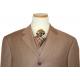 Steve Harvey Collection Taupe With Butter Pinstripes Vested Super 120's Merino Wool Suit 392/0004