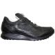 Mauri 8741 "Highway" Black Genuine Stingray And Mauri Embossed Nappa Leather Casual Sneakers With Silver Alligator Head