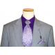 Steve Harvey Classic Collection Grey/Violet Plaid Super 120's Merino Wool Suit 1138