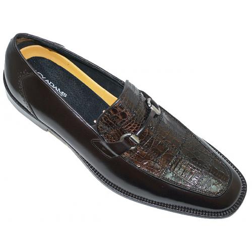 Stacy Adams Signature "Myles" Brown Genuine Crocodile Loafers With Bracelet