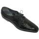 Romano "Vinni" Black Genuine Crocodile Flanks/Lizard Shoes