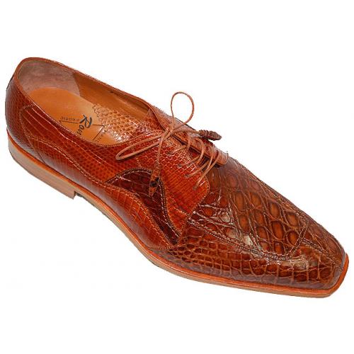 Romano "Vinni" Cognac Genuine Crocodile Flanks/Lizard Shoes