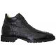 Belvedere "Pero" Black All-Over Genuine Ostrich Ankle Boots