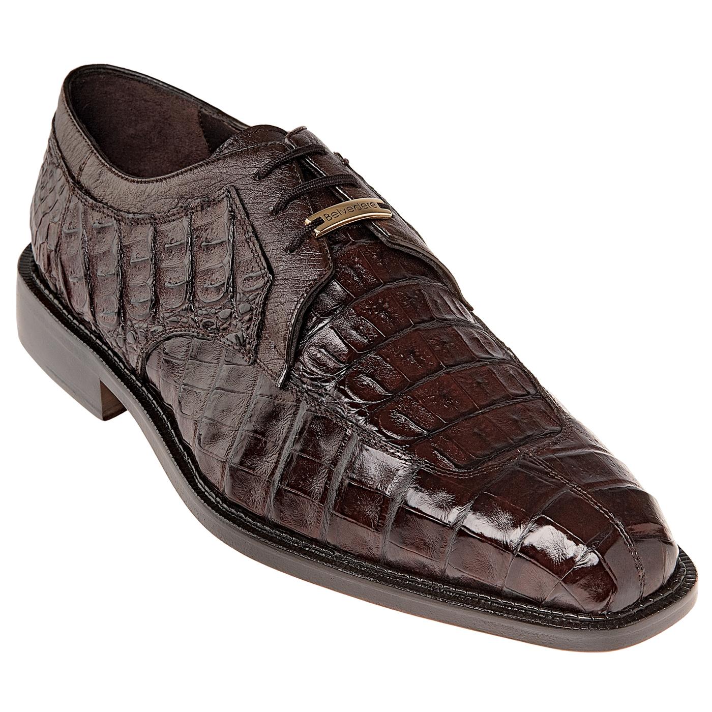 Belvedere Susa Crocodile Shoes - Brown | Upscale Menswear