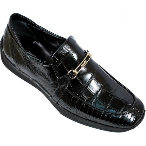 Mauri "Digital" 9143 Black Genuine Alligator/Ostrich Leg Shoes