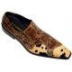 Fiesso Caramel/Black Spotted Pony Hair Pointed Toe Leather Shoes FI8168