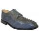Belvedere "Bruno" Grey Genuine Hornback Crocodile/Eel Shoes
