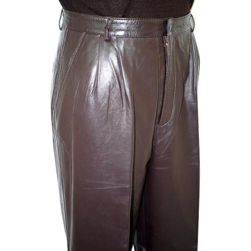 Man Art Chocolate Brown Genuine Lambskin Leather Pants