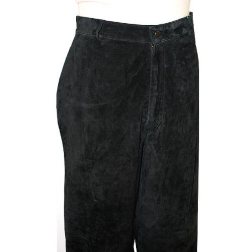 Hind Black Genuine Leather Suede Pants 720-B
