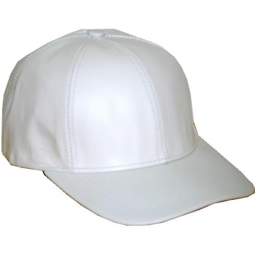 Classico Italiano White 100% Genuine Leather Baseball Hat