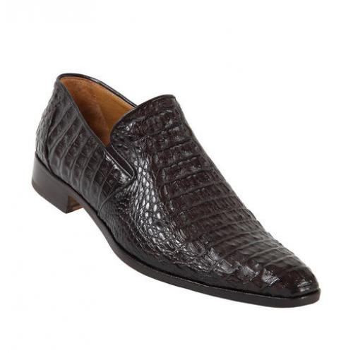 Mauri 2102 Dark Brown Genuine All-Over Hornback Crocodile Shoes