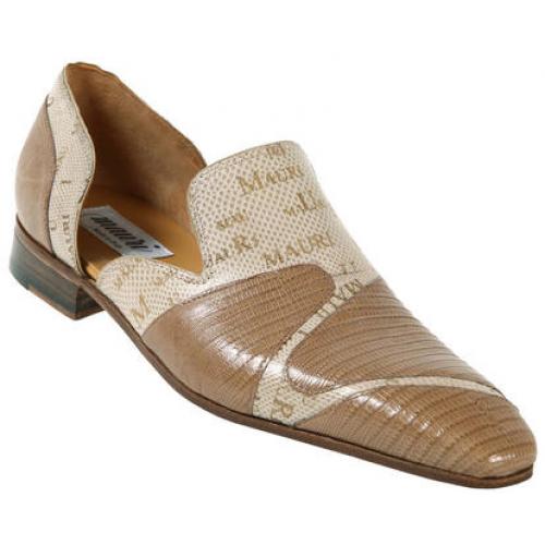 Mauri Iconic 1166 Hand Painted Dark Brown / Corn Genuine Eel Shoes 9 Dark Brown
