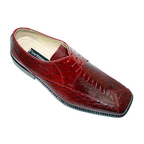 Liberty Wine Ostrich Print Shoes #519