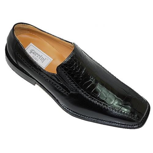 Ferrini 3761 Black Genuine Alligator Shoes