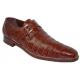 Mauri 1172 Light Sport Rust All-Over Genuine Baby Crocodile Shoes With Monk Strap On Front