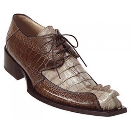 Mauri "Barometer" 44150 Brown/Cork Genuine Hornback Crocodile Tail/Ostrich Shoes