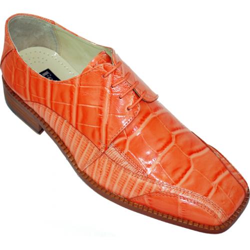 Liberty Orange Alligator Print Shoes #545