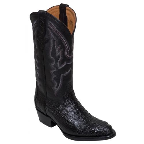Ferrini Black Genuine Crocodile Skin Cowboy Boots