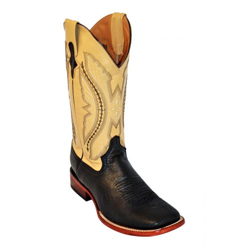 Ferrini 10293-04 Black / Saddle Genuine Smooth Ostrich  Boots