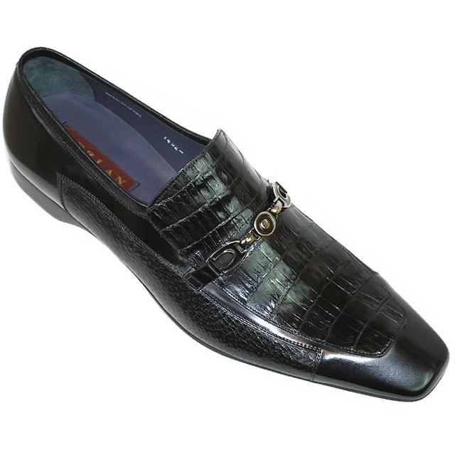 Mezlan Lloyd Black Genuine Alligator/Deer Skin/Cordovan Leather Shoes ...