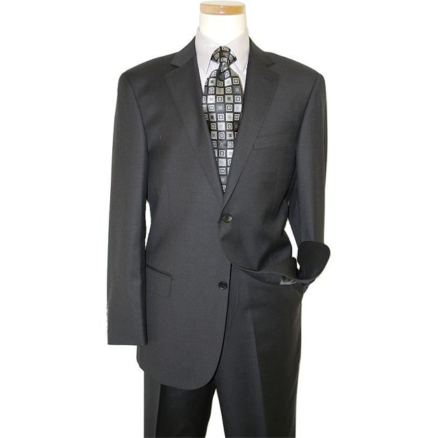 Jeffrey Banks Solid Charcoal Grey Super 140's Wool Suit ZZ33593 - $249. ...